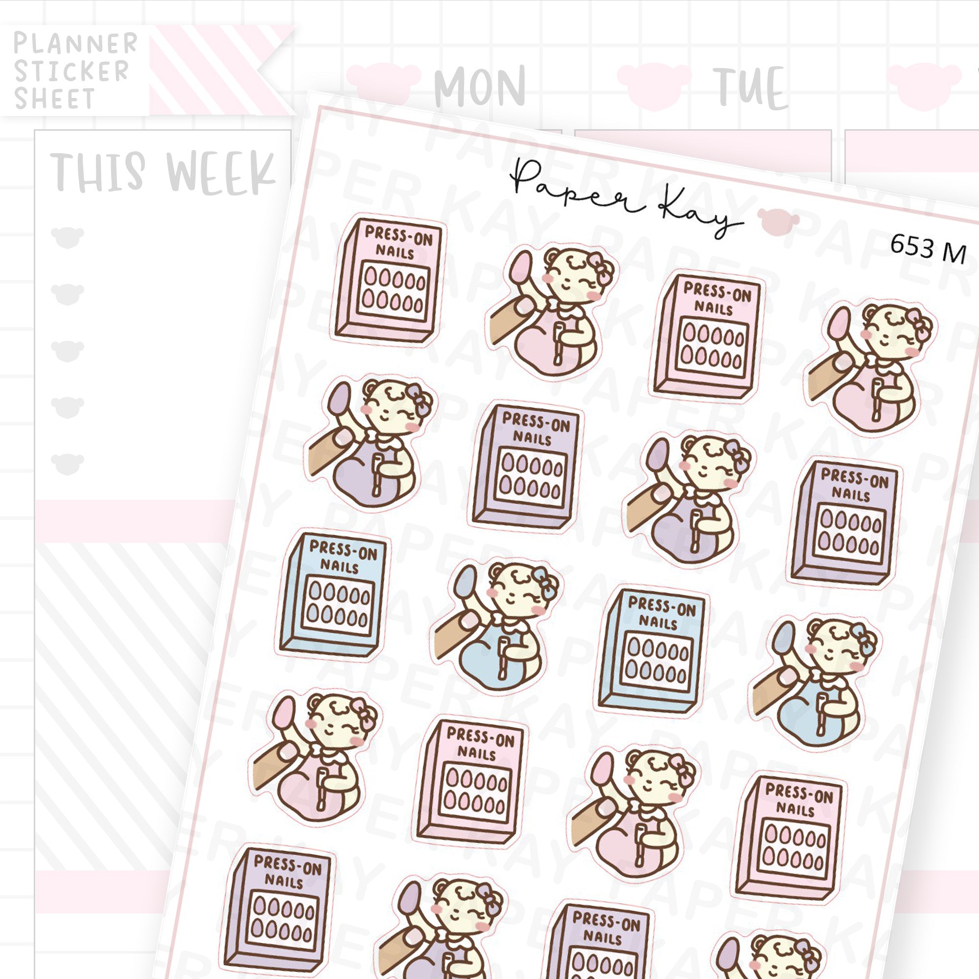 Press-on Nails Planner Sticker Sheet
