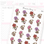 Dot the Bear with Winter Flowers Planner Sticker Sheet