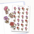 Zoomed in image of the doodles from a character planner sticker sheet.