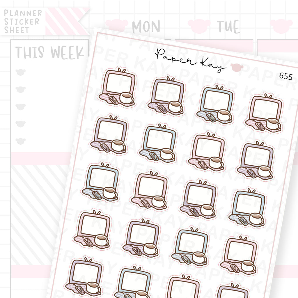 TV Time Planner Sticker Sheet