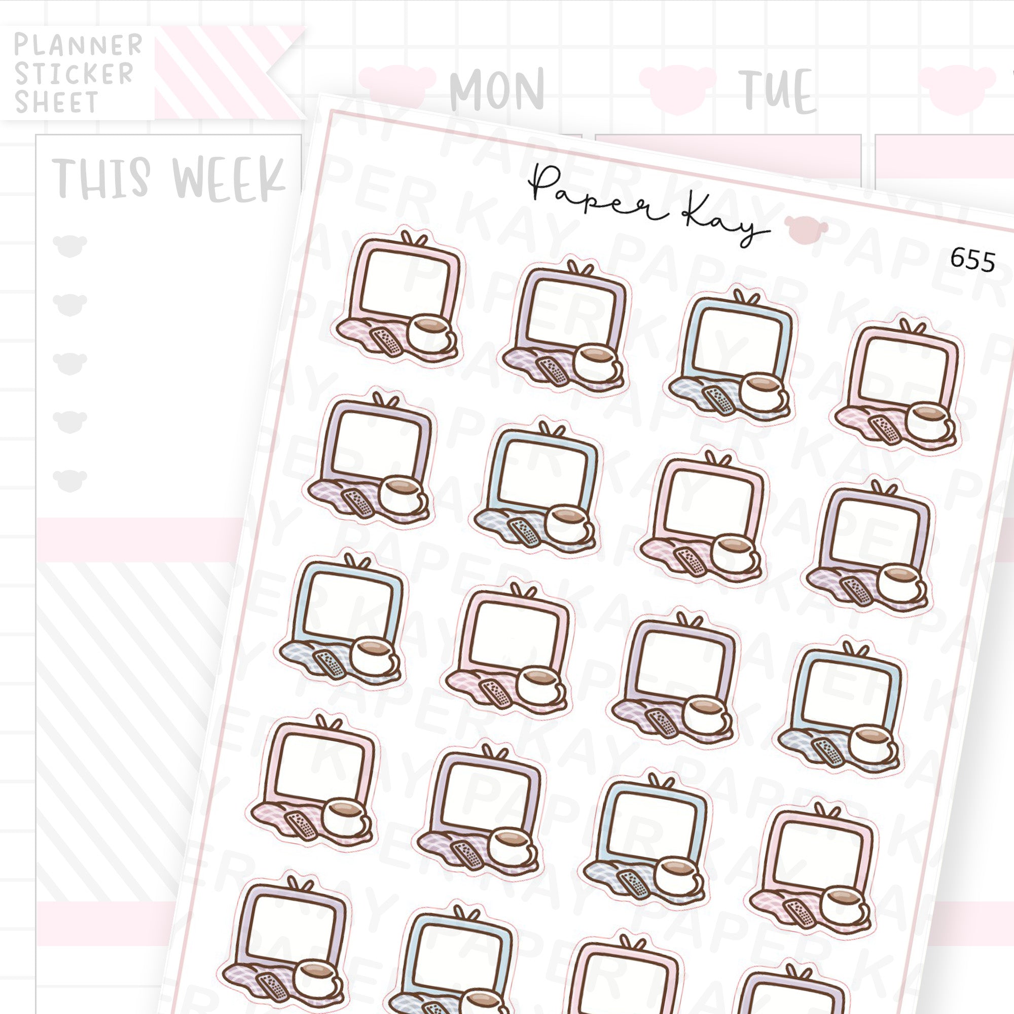TV Time Planner Sticker Sheet