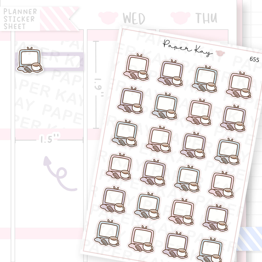 TV Time Planner Sticker Sheet