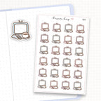 Zoomed in image of the doodles from a character planner sticker sheet.