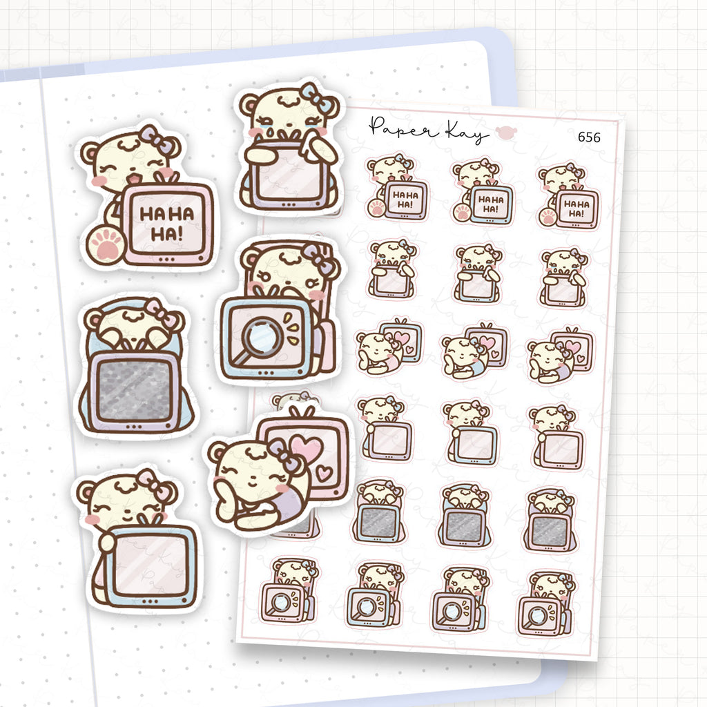 Zoomed in image of the doodles from a character planner sticker sheet.