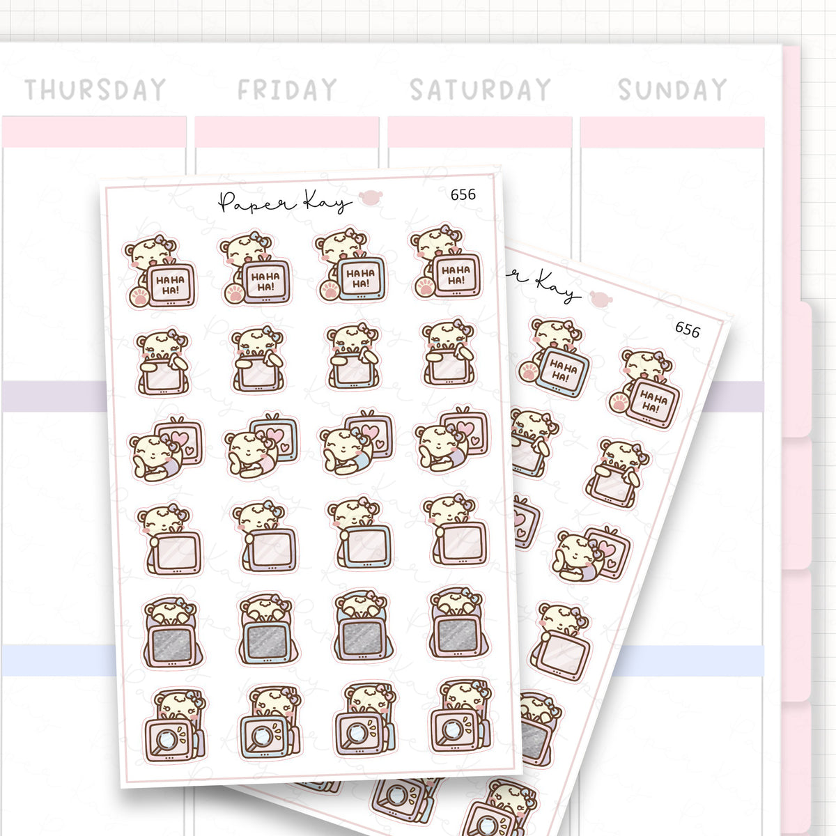 Sticker sheet product measurement.
