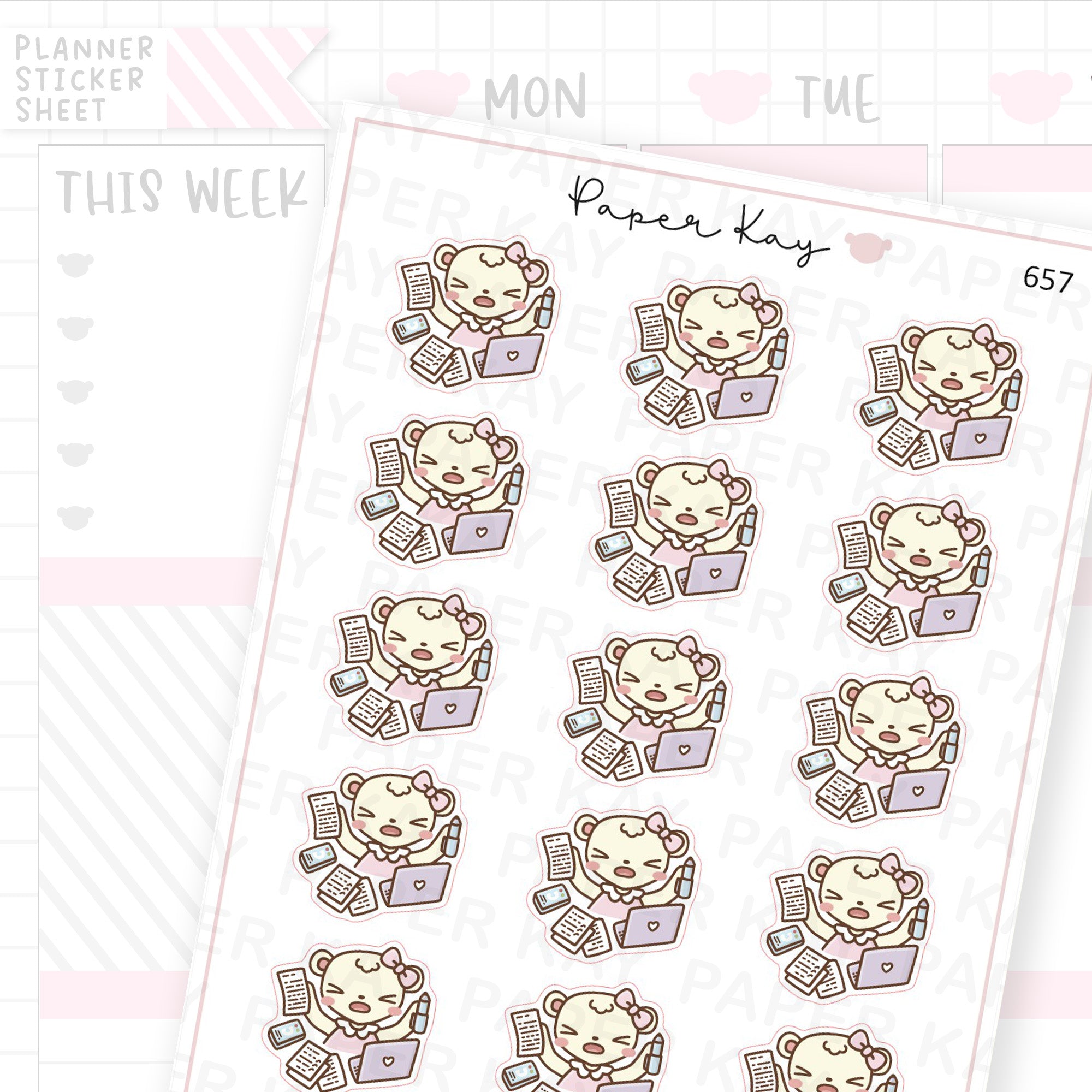 Stressed with Tasks Planner Sticker Sheet