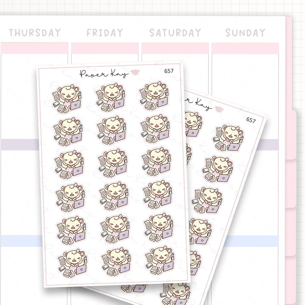Sticker sheet product measurement.