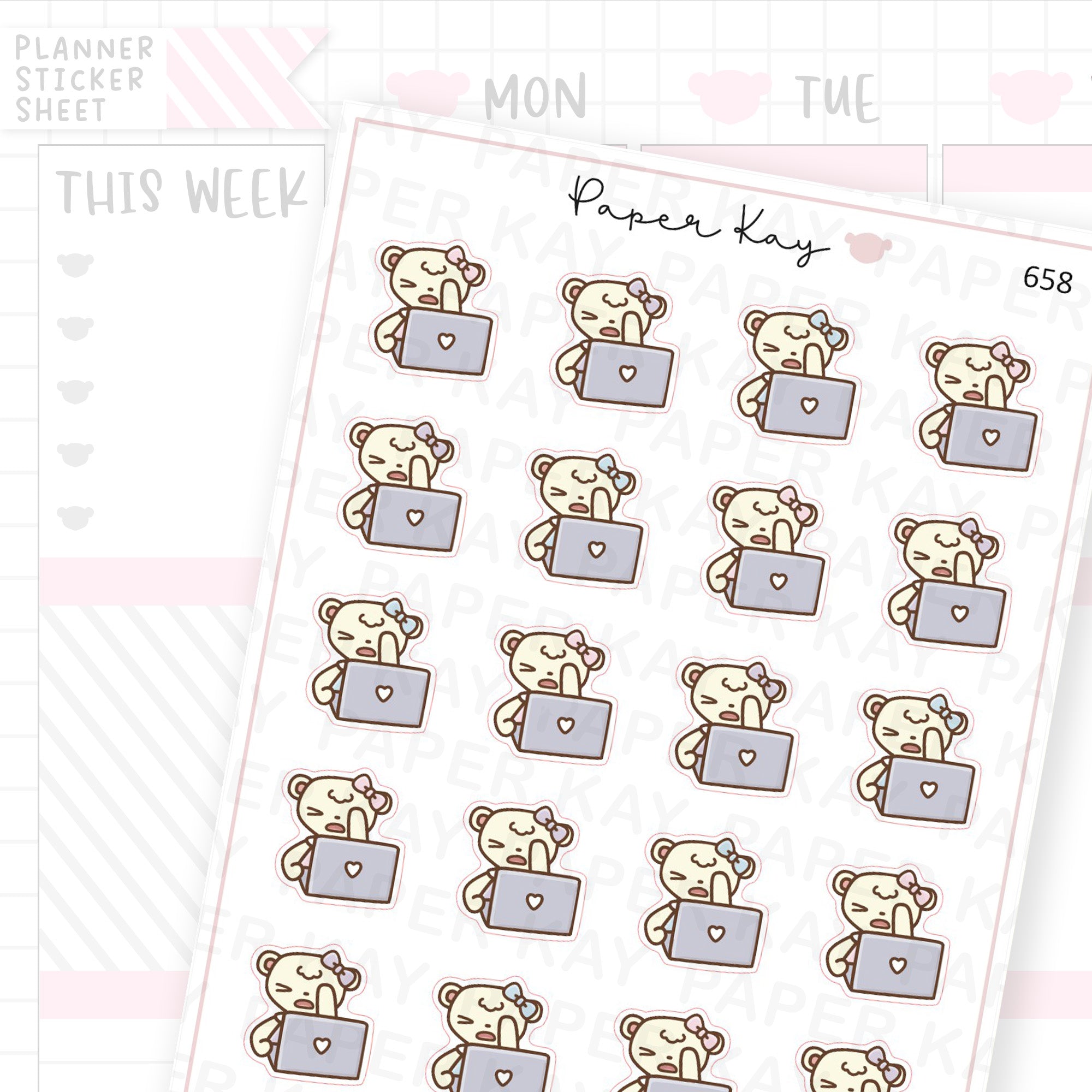 Frustrated on a Laptop Planner Sticker Sheet