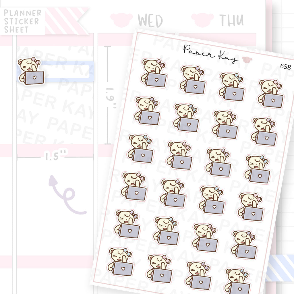 Frustrated on a Laptop Planner Sticker Sheet