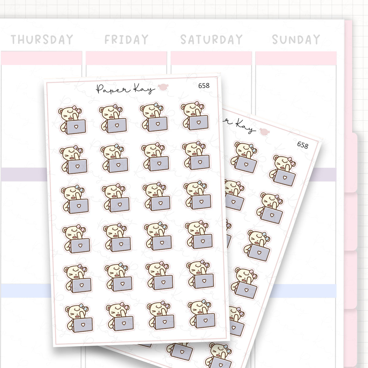 Sticker sheet product measurement.