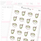 Matcha Drinks Planner Sticker Sheet