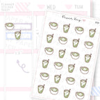 Matcha Drinks Planner Sticker Sheet