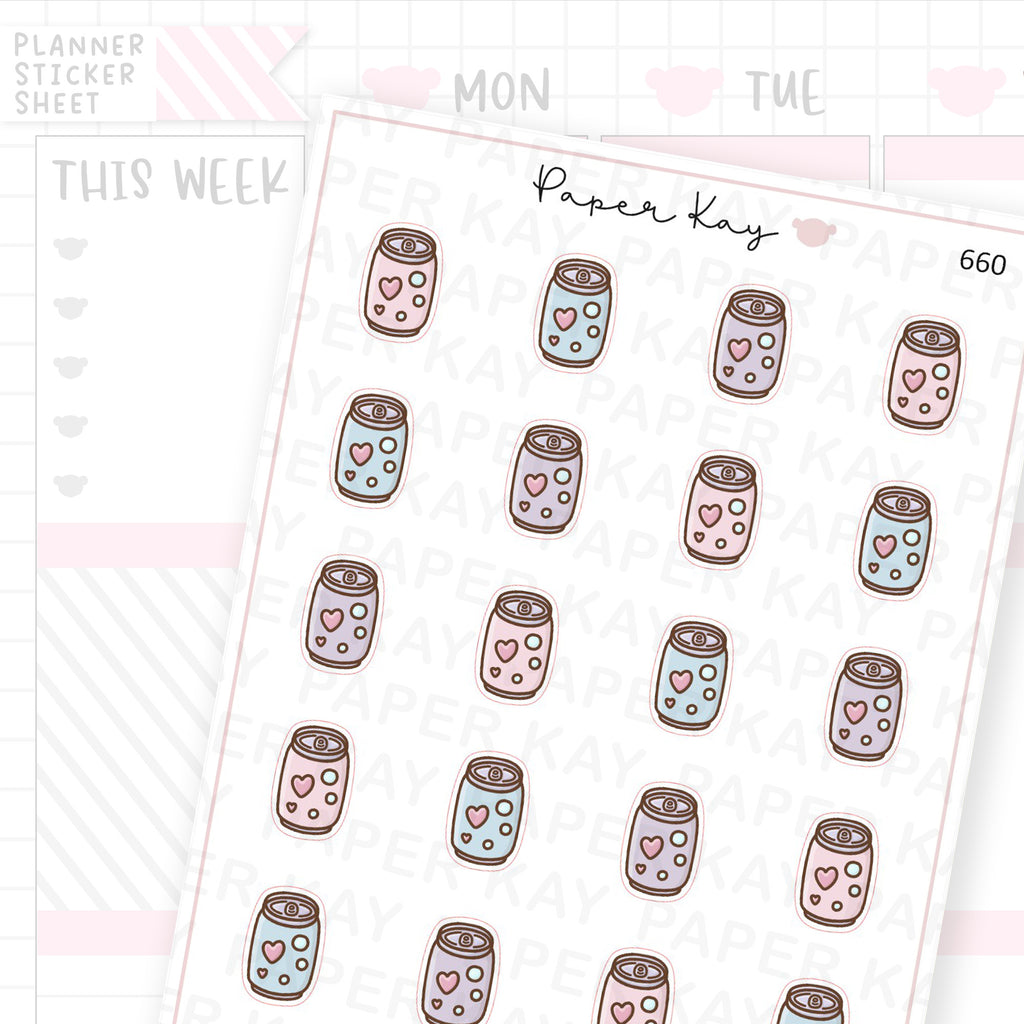Fizzy Pop/Soda Can Planner Sticker Sheet