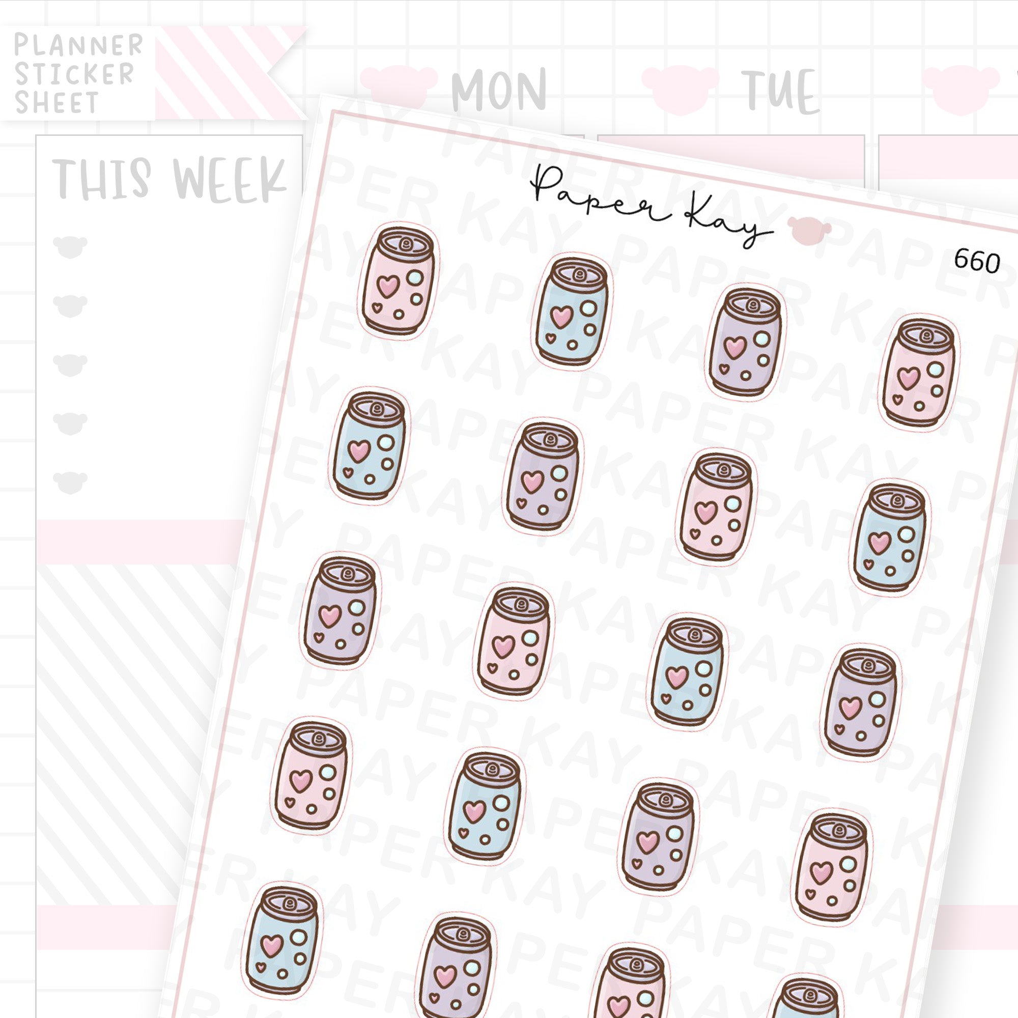 Fizzy Pop/Soda Can Planner Sticker Sheet