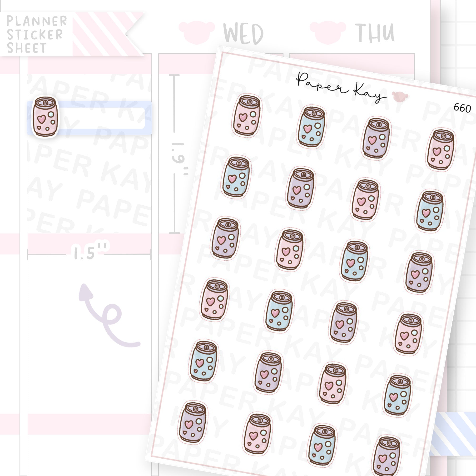 Fizzy Pop/Soda Can Planner Sticker Sheet