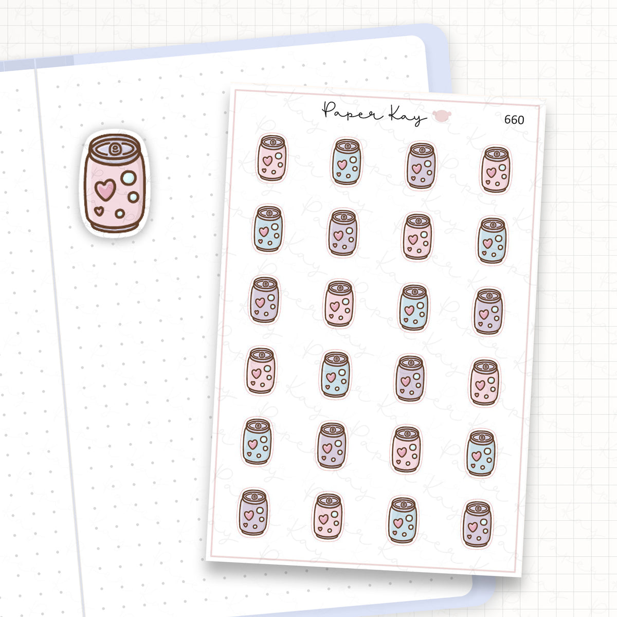 Zoomed in image of the doodles from a character planner sticker sheet.
