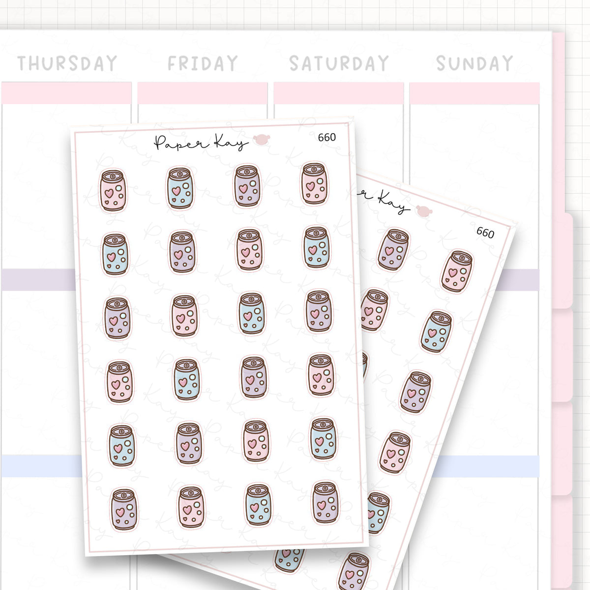 Sticker sheet product measurement.