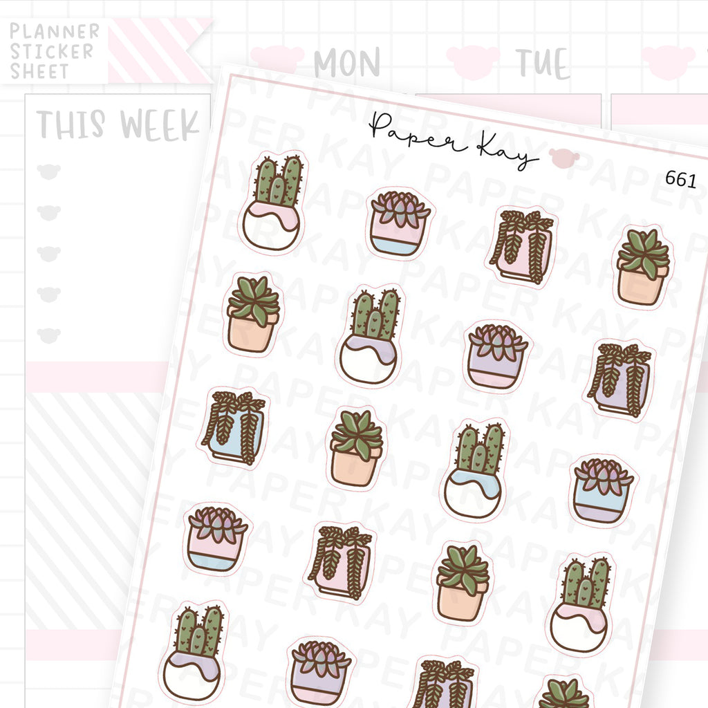 Succulent Plants Planner Sticker Sheet