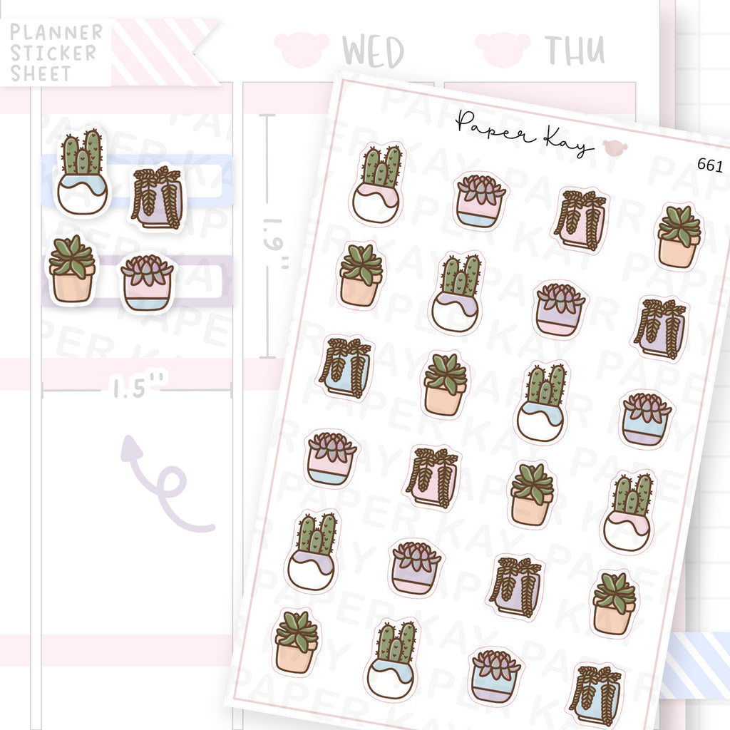 Succulent Plants Planner Sticker Sheet