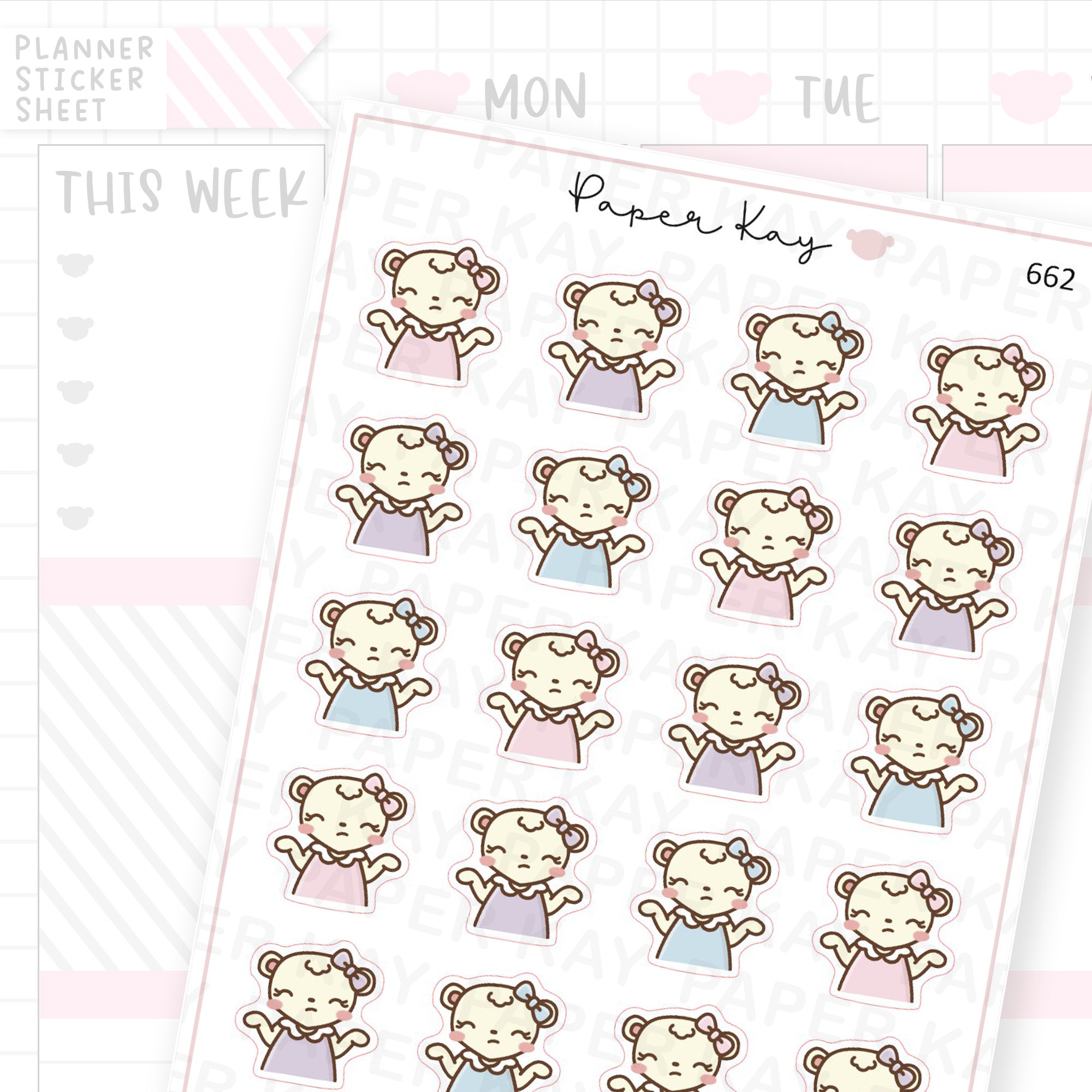 Shrugging Planner Sticker Sheet