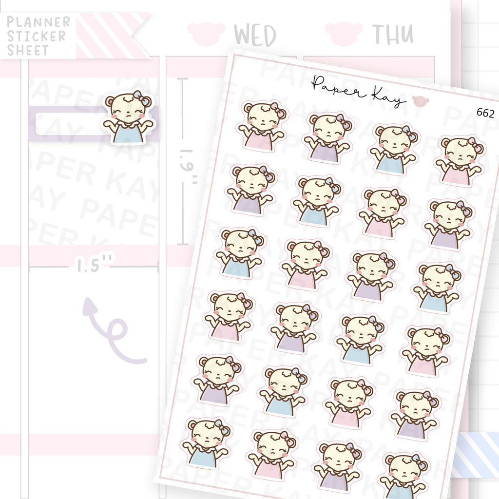 Shrugging Planner Sticker Sheet