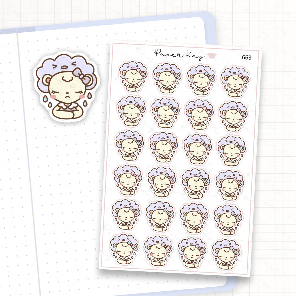 Zoomed in image of the doodles from a character planner sticker sheet.