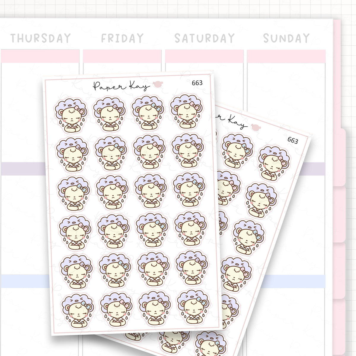 Sticker sheet product measurement.