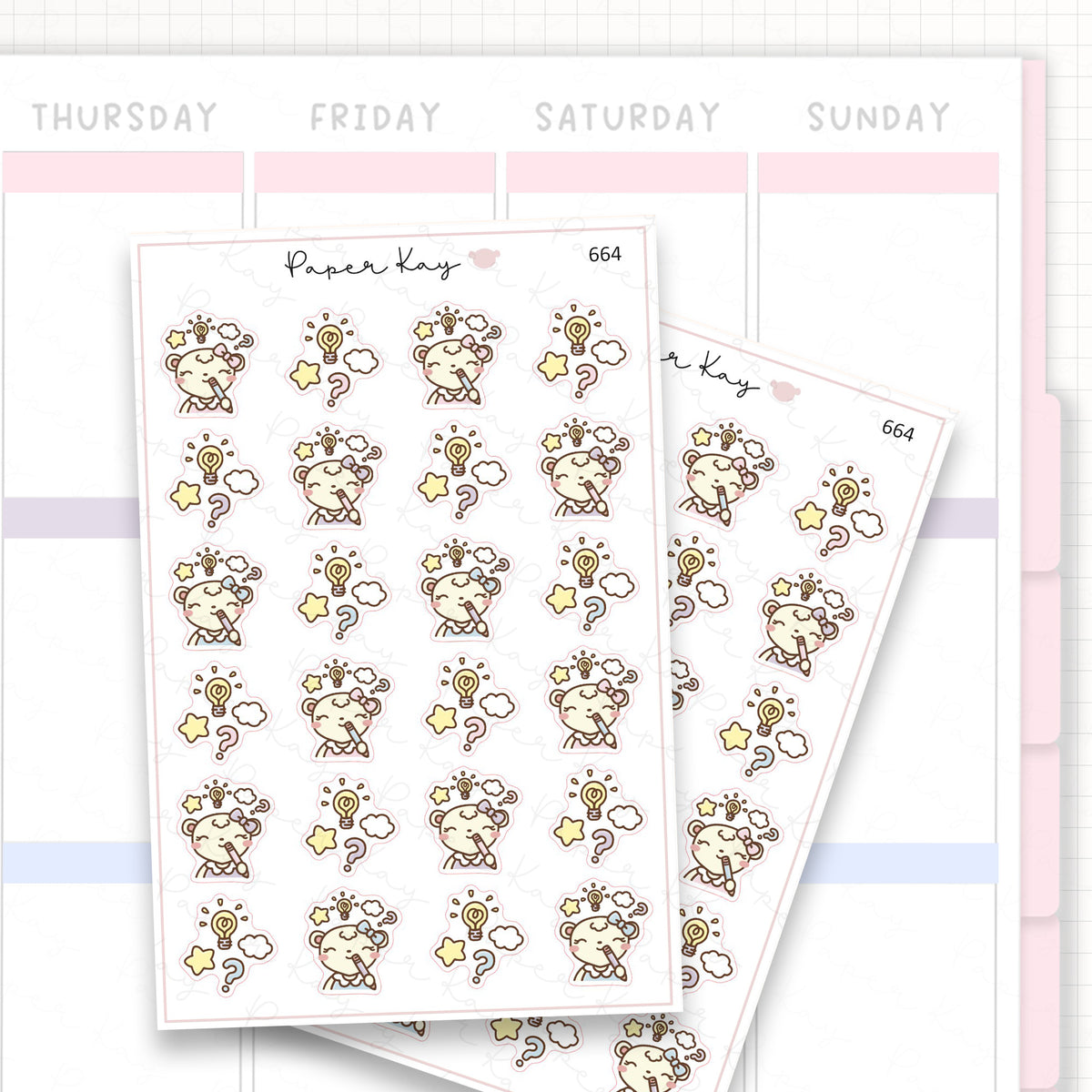 Sticker sheet product measurement.