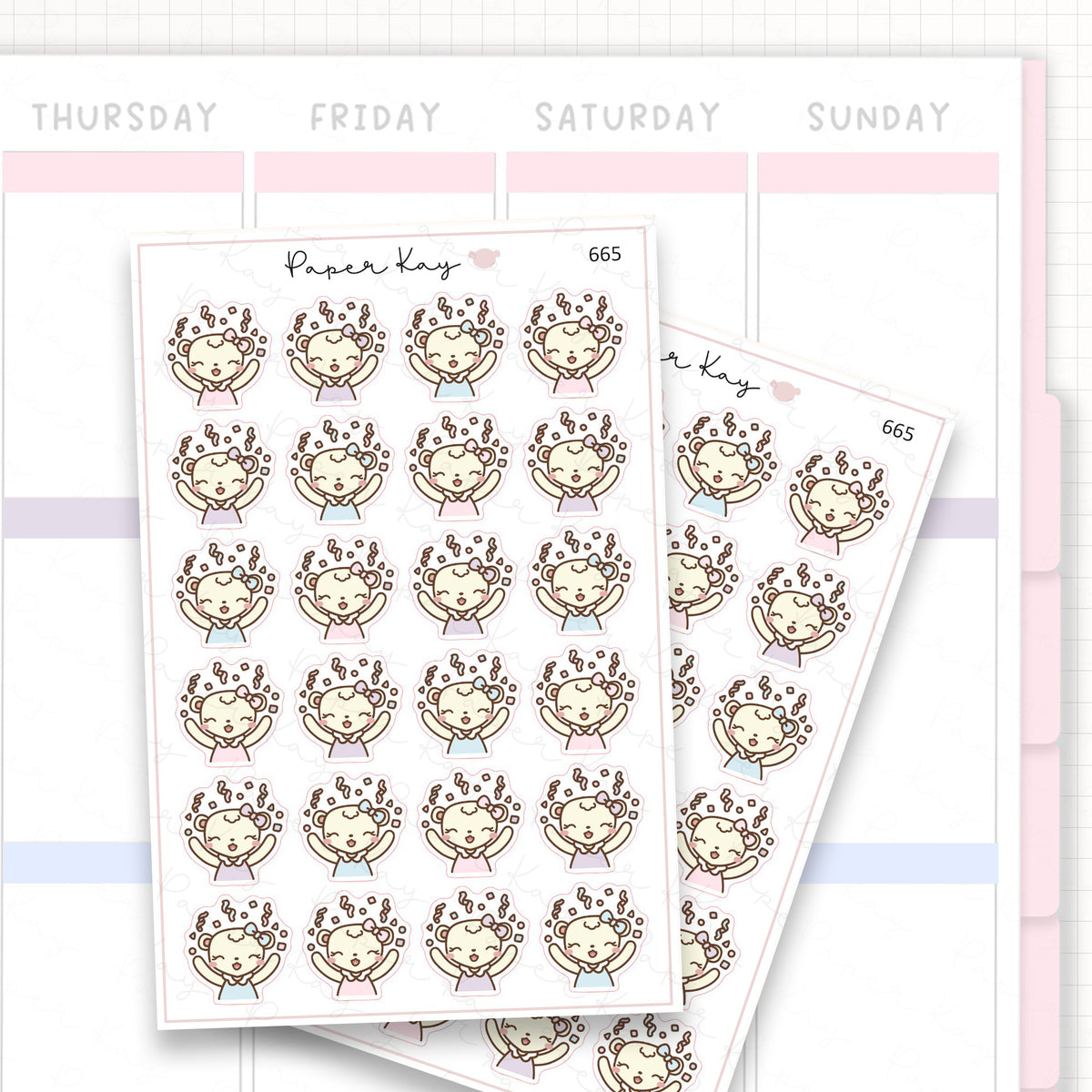 Sticker sheet product measurement.