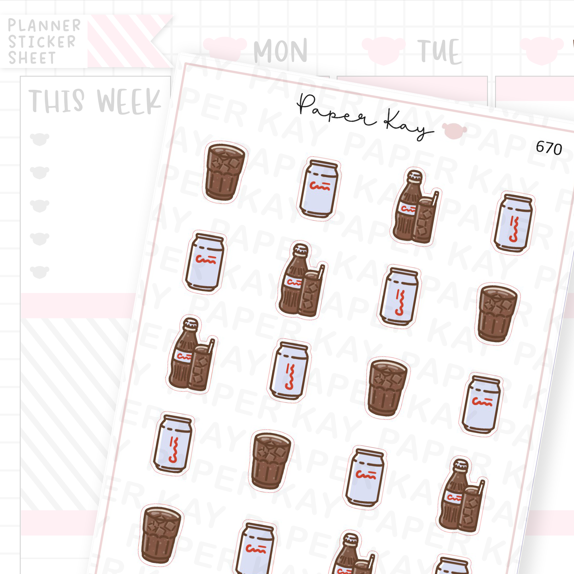 Diet Cola Drink Planner Sticker Sheet