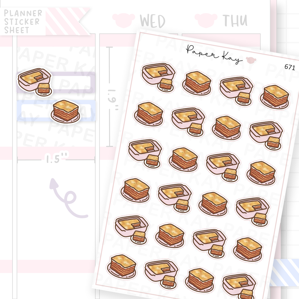 Lasagna Planner Sticker Sheet