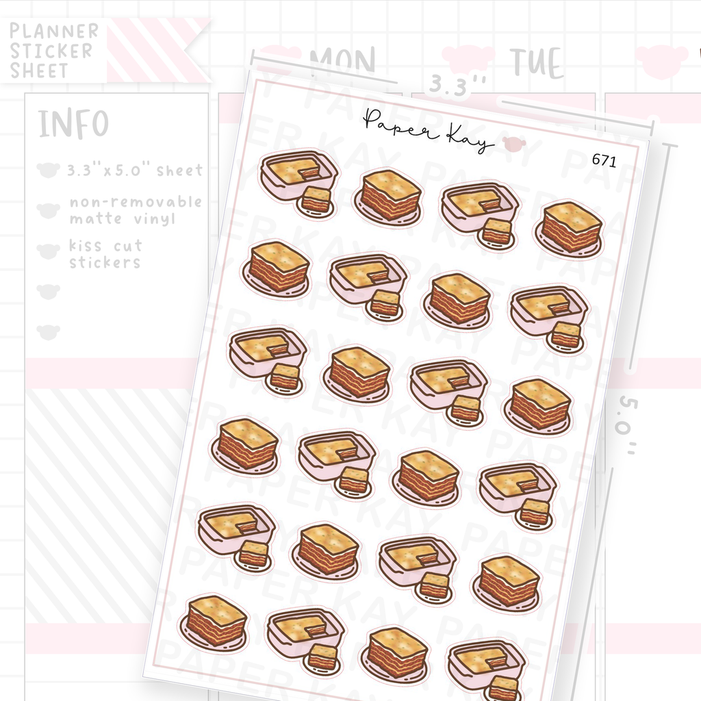 Lasagna Planner Sticker Sheet