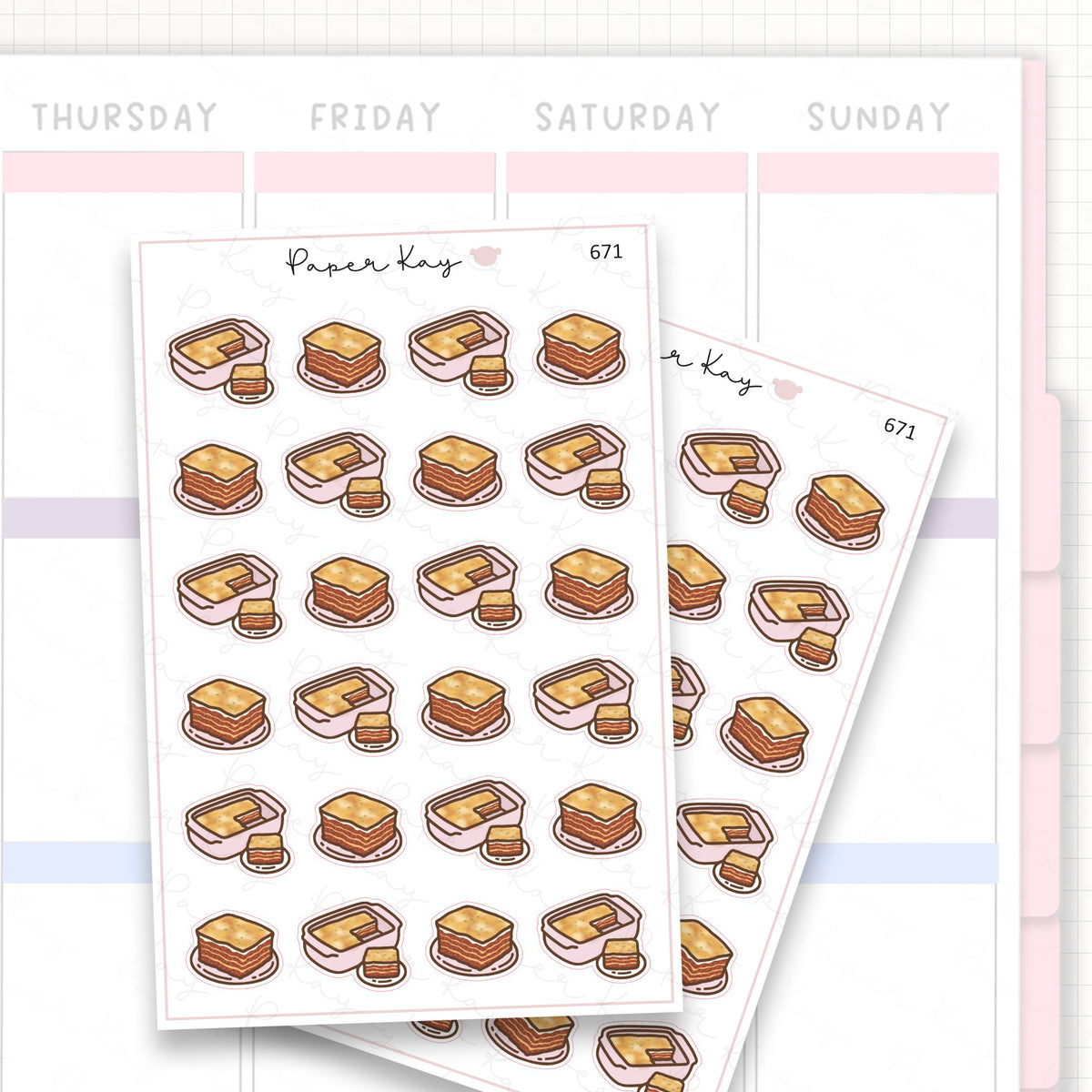 Sticker sheet product measurement.