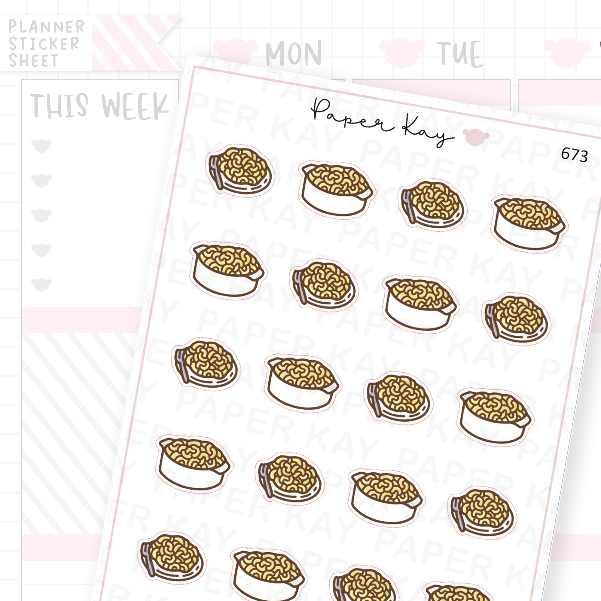 Mac and Cheese Planner Sticker Sheet