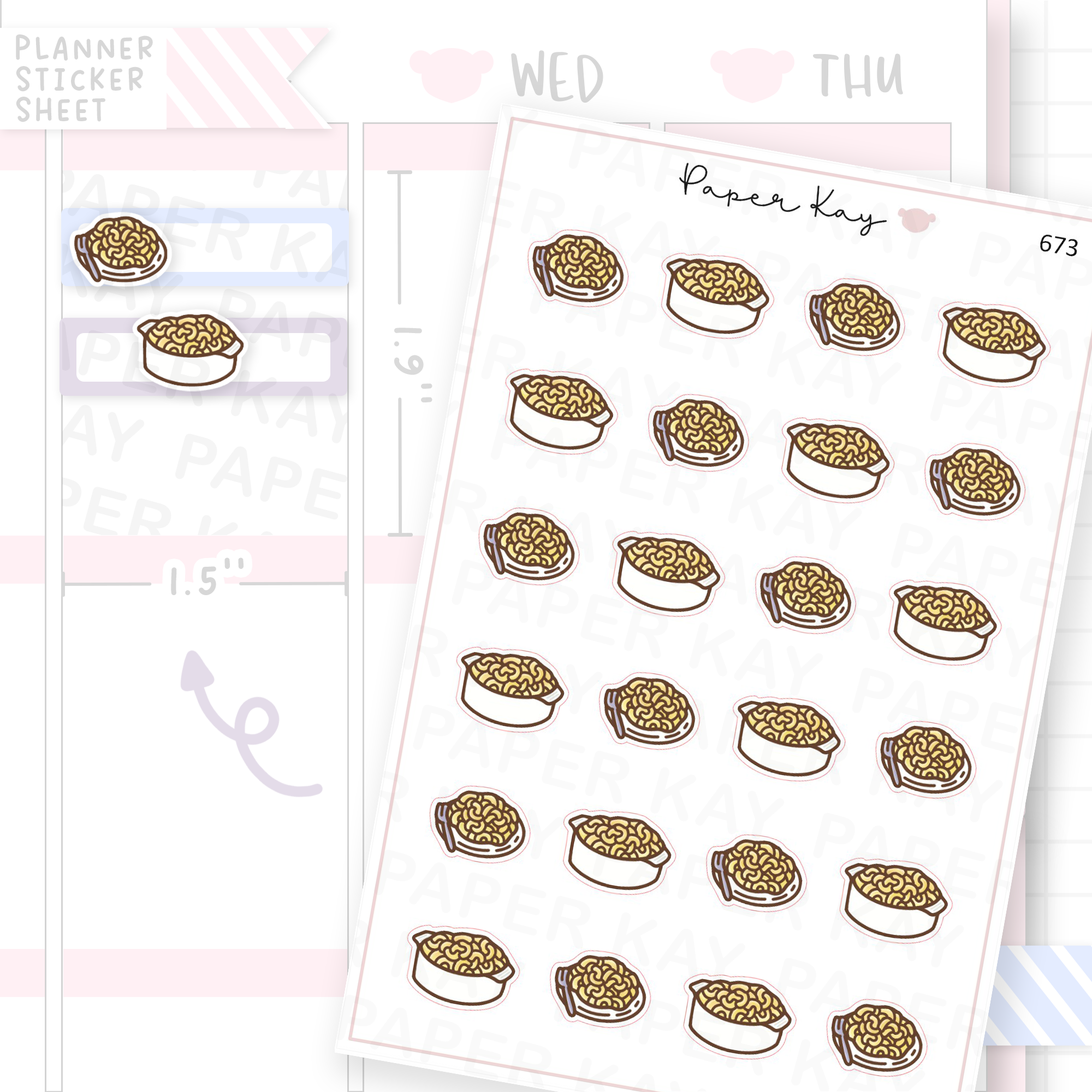 Mac and Cheese Planner Sticker Sheet