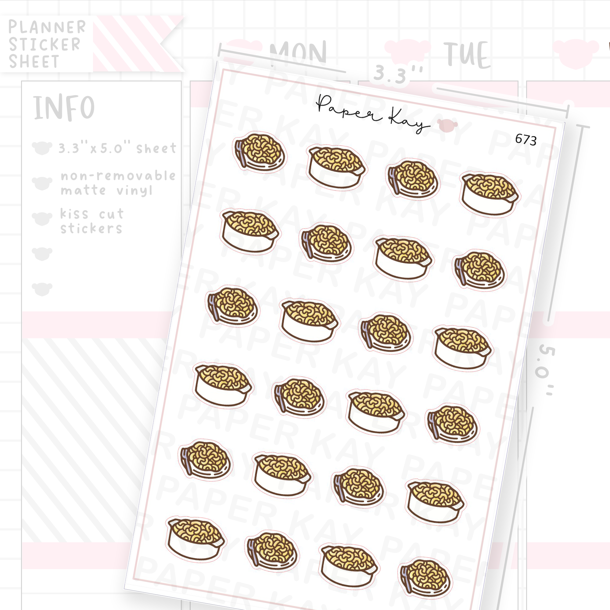 Mac and Cheese Planner Sticker Sheet