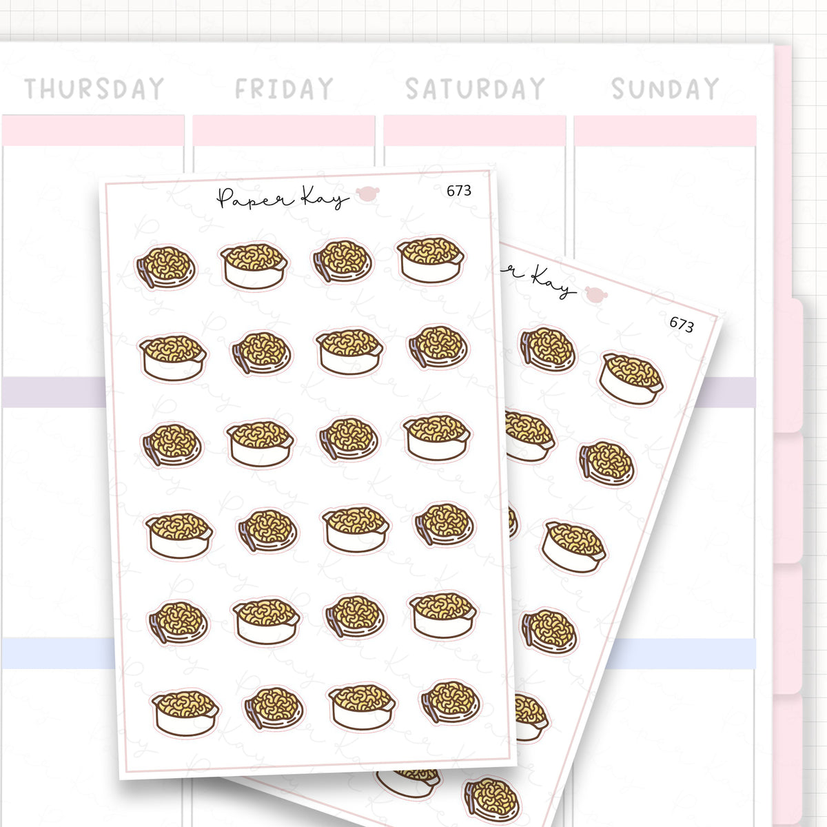 Sticker sheet product measurement.