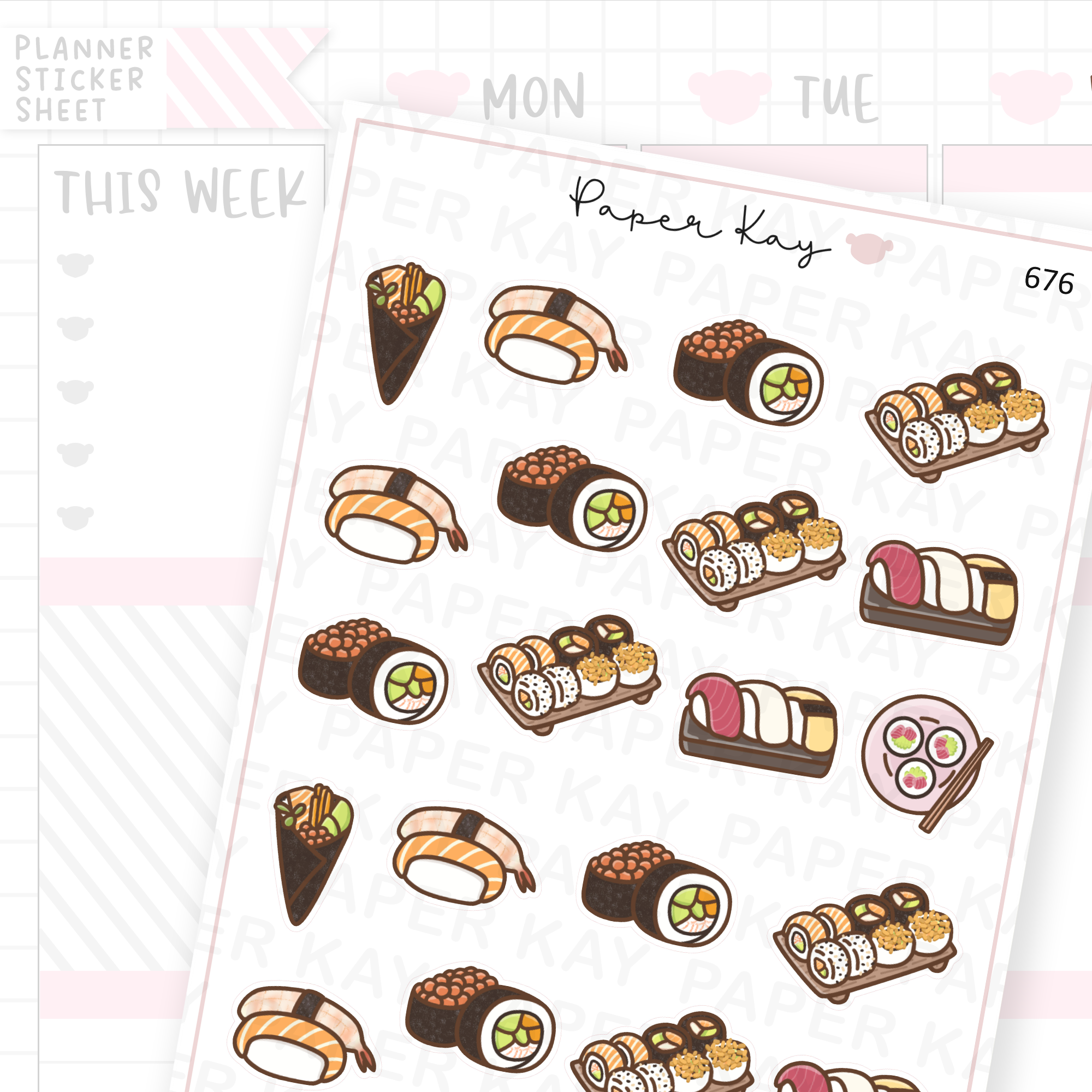 Sushi Planner Sticker Sheet