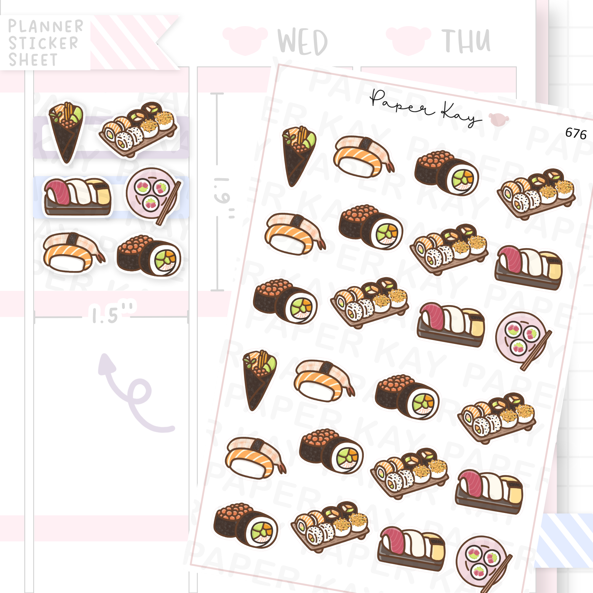 Sushi Planner Sticker Sheet