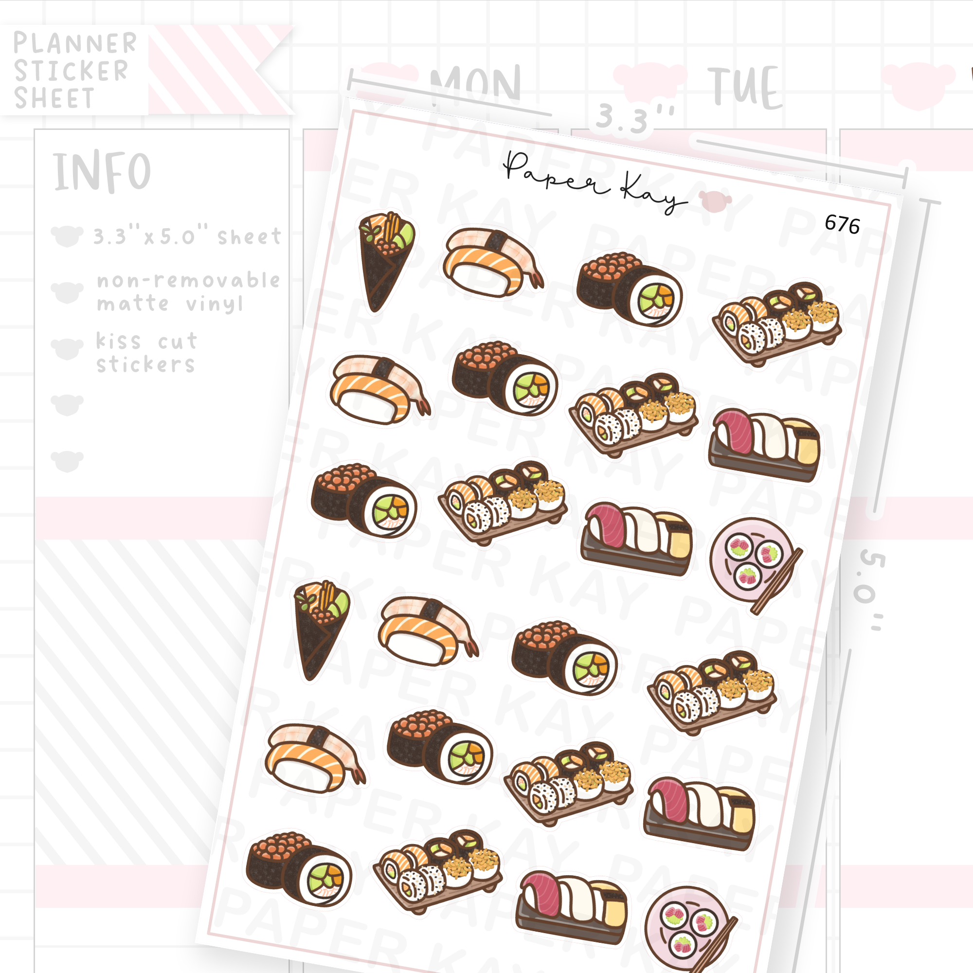 Sushi Planner Sticker Sheet