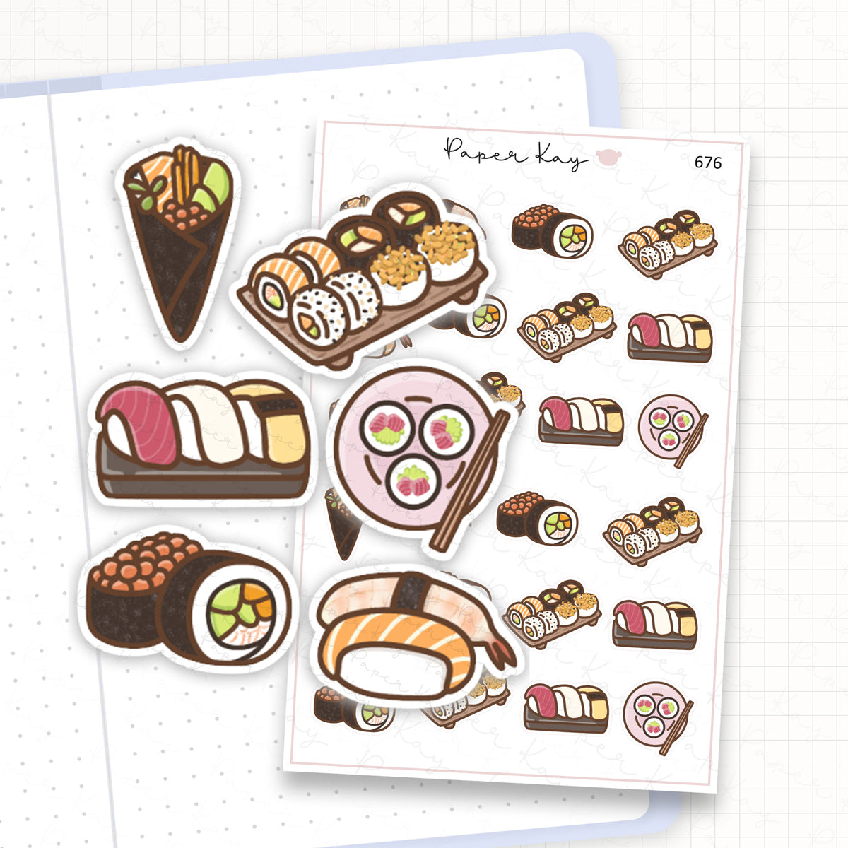 Zoomed in image of the doodles from a character planner sticker sheet.