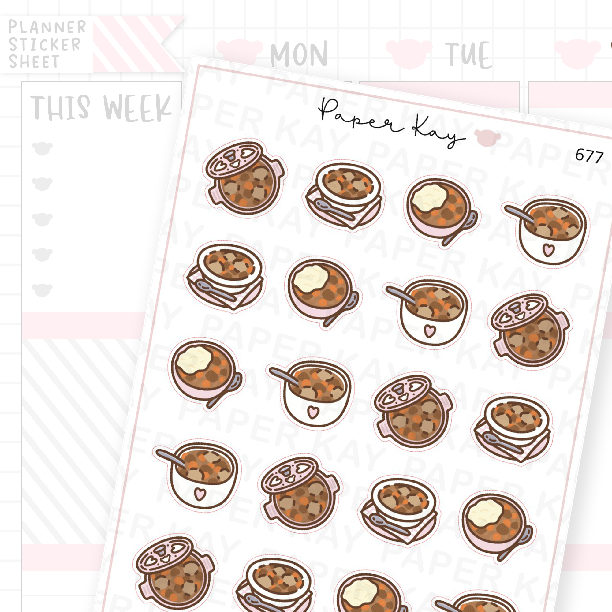 Beef Stew Planner Sticker Sheet