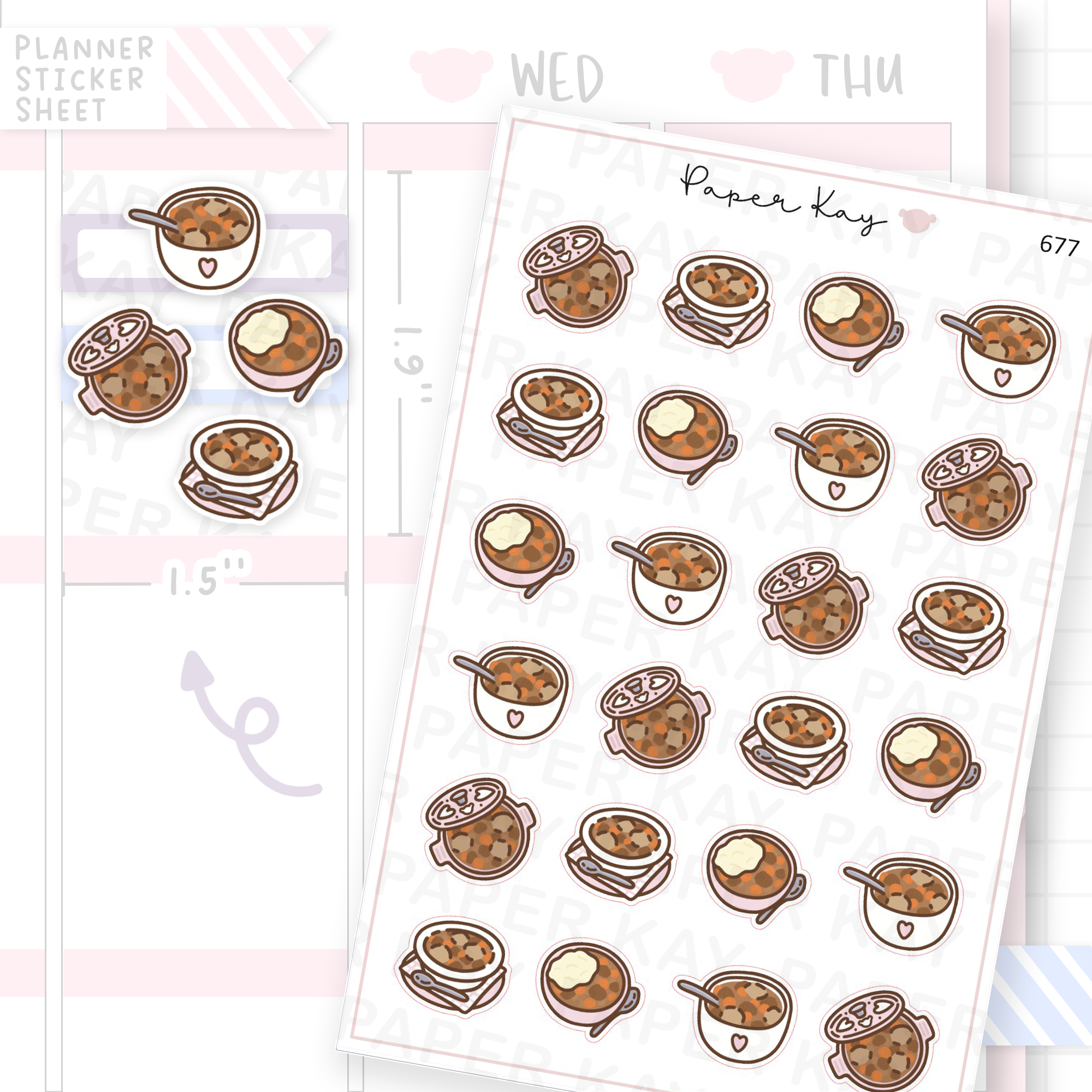 Beef Stew Planner Sticker Sheet