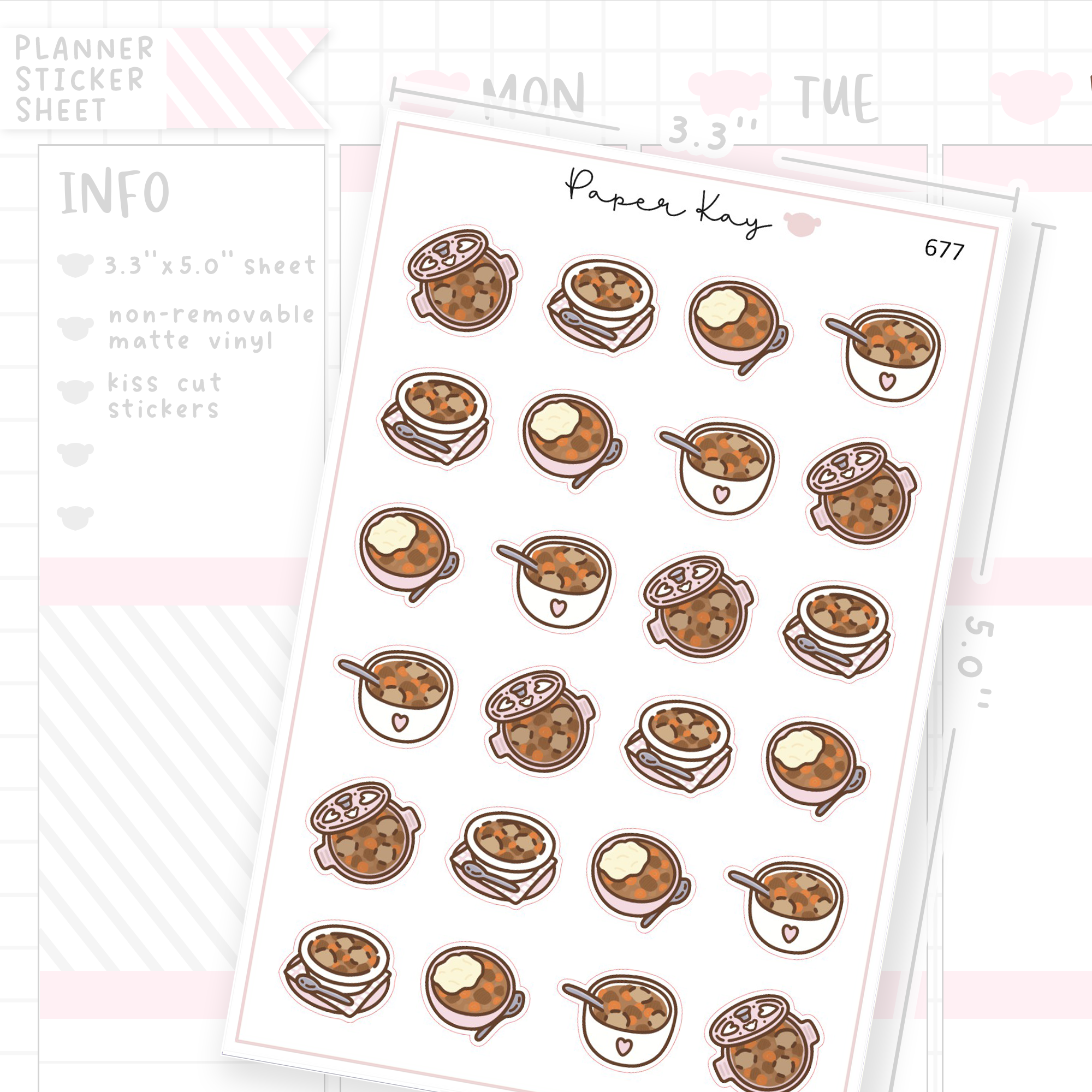 Beef Stew Planner Sticker Sheet