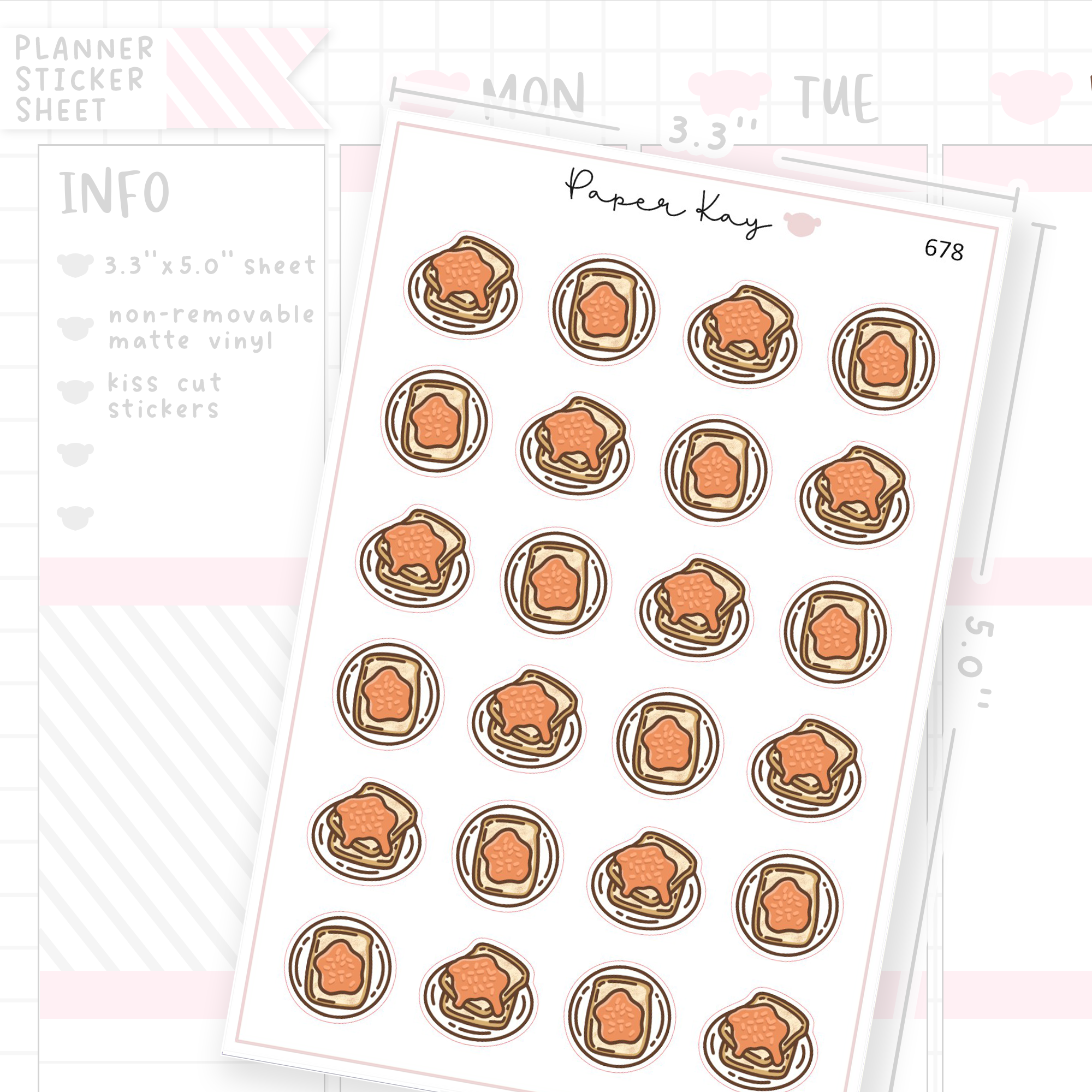 Beans on Toast Planner Sticker Sheet