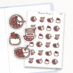 Zoomed in image of the doodles from a character planner sticker sheet.
