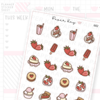 Strawberry Food Planner Sticker Sheet