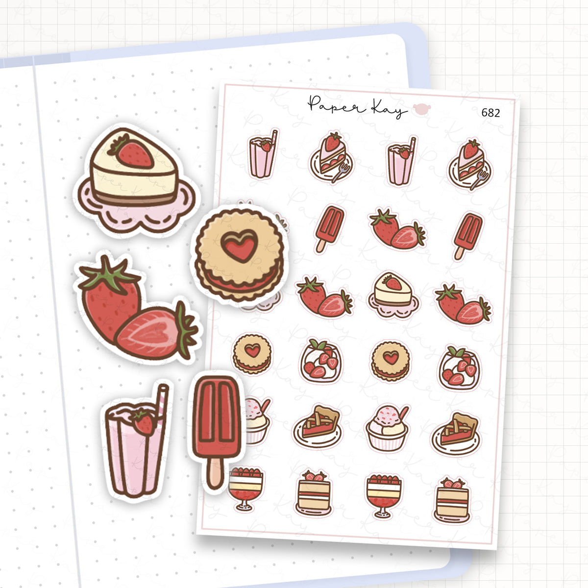 Zoomed in image of the doodles from a character planner sticker sheet.