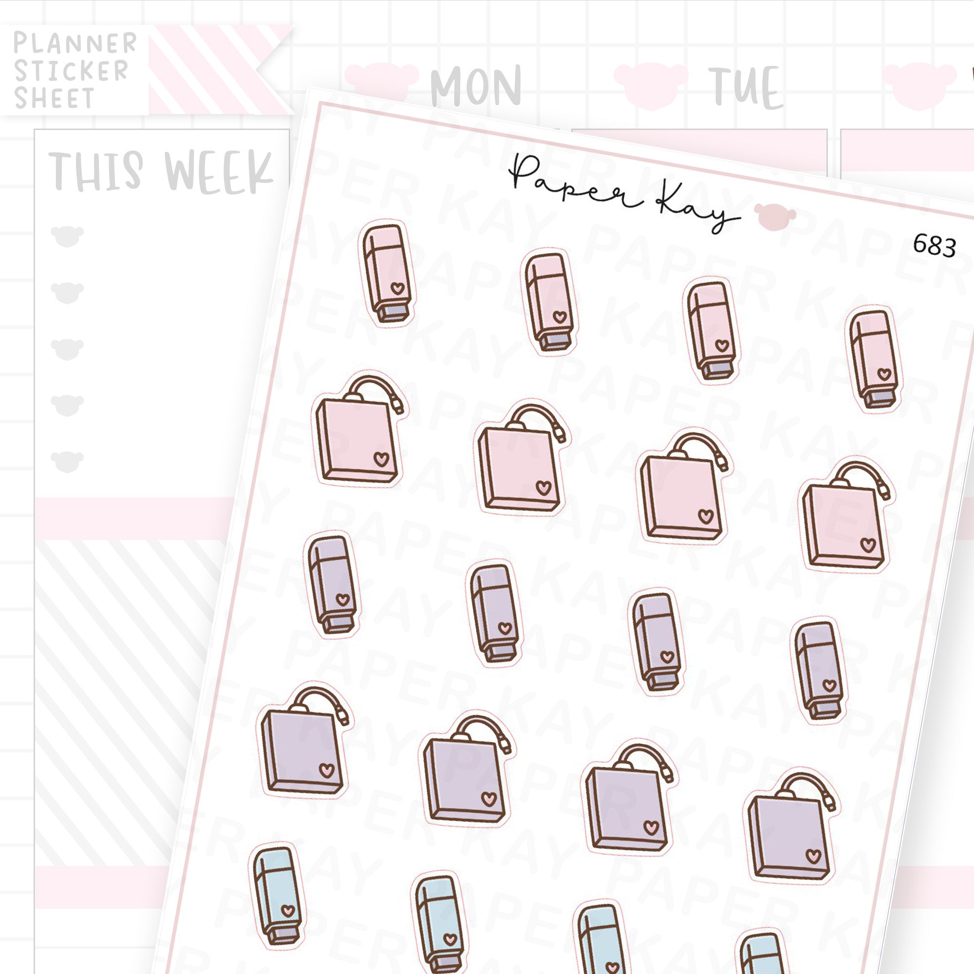 Back up Files/Thumb Drive/Hard Drive Planner Sticker Sheet
