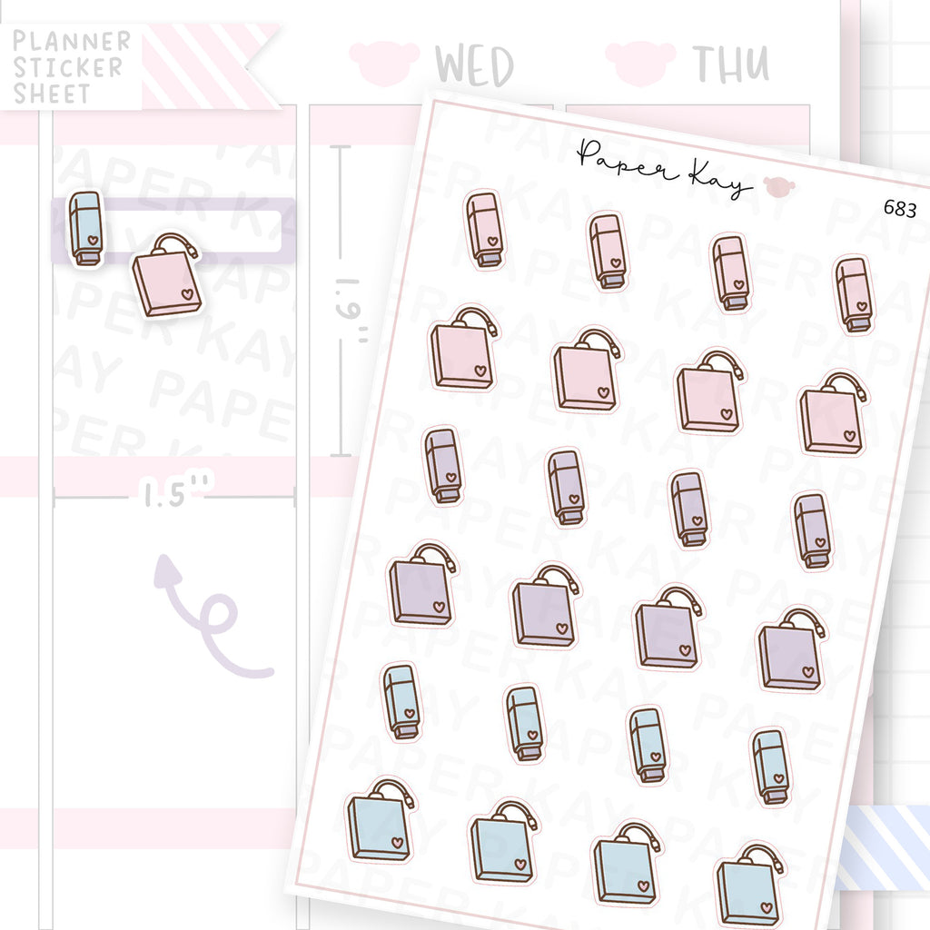 Back up Files/Thumb Drive/Hard Drive Planner Sticker Sheet